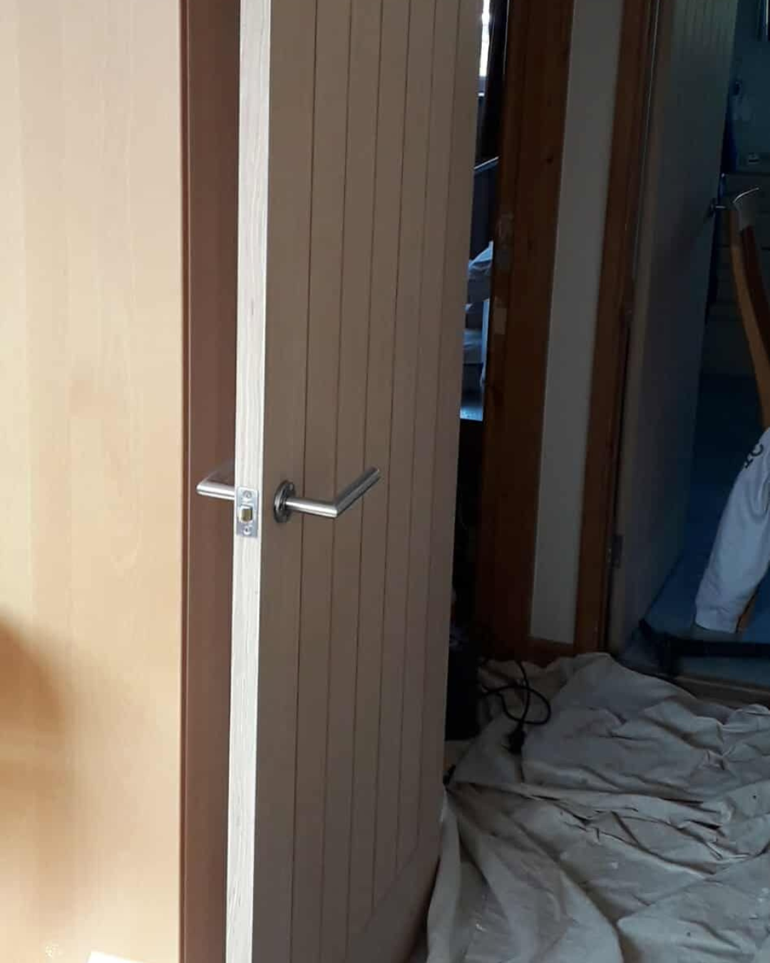 A custom made wooden internal door