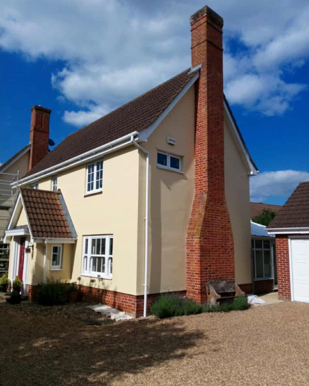 Professionally painted external walls on a house